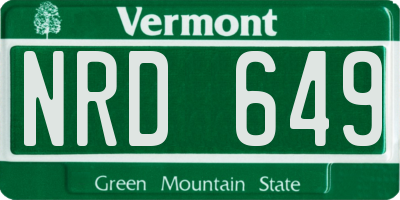 VT license plate NRD649