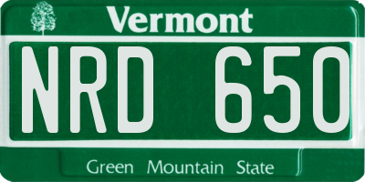 VT license plate NRD650