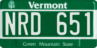 VT license plate NRD651
