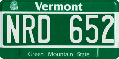 VT license plate NRD652