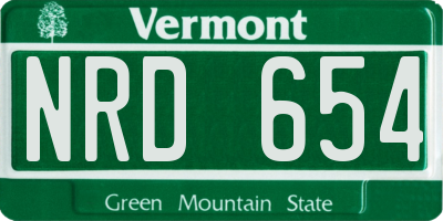 VT license plate NRD654