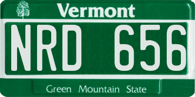 VT license plate NRD656