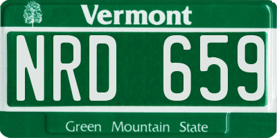 VT license plate NRD659