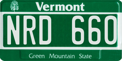 VT license plate NRD660