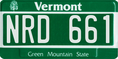 VT license plate NRD661