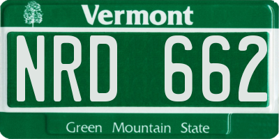 VT license plate NRD662