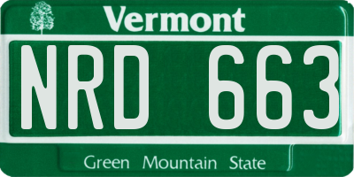 VT license plate NRD663