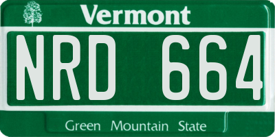 VT license plate NRD664