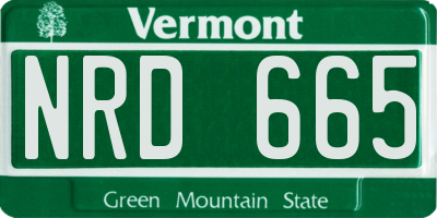 VT license plate NRD665
