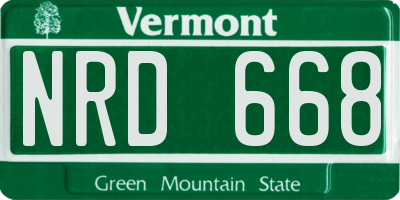 VT license plate NRD668