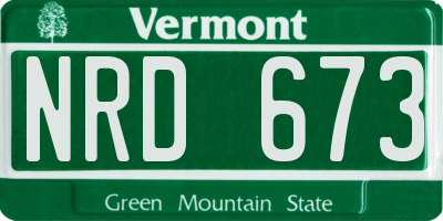 VT license plate NRD673
