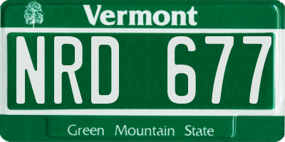 VT license plate NRD677