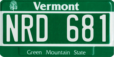 VT license plate NRD681