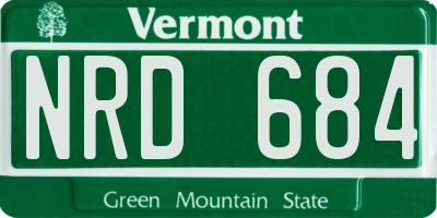 VT license plate NRD684