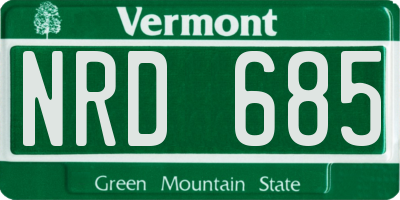 VT license plate NRD685