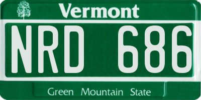 VT license plate NRD686