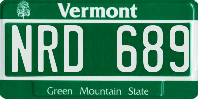 VT license plate NRD689