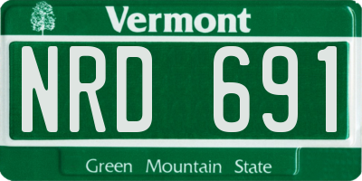 VT license plate NRD691