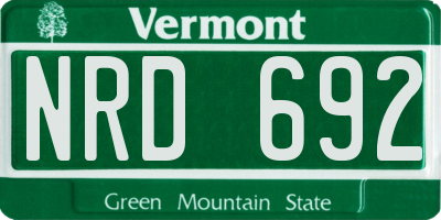 VT license plate NRD692