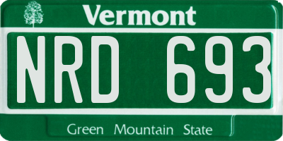 VT license plate NRD693