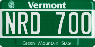 VT license plate NRD700