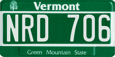VT license plate NRD706