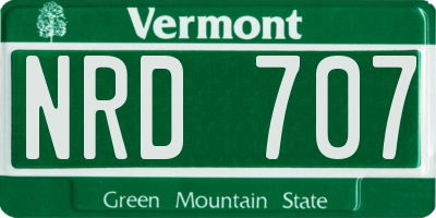 VT license plate NRD707