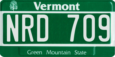 VT license plate NRD709