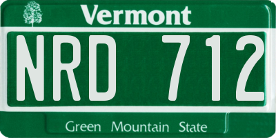 VT license plate NRD712