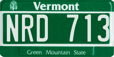 VT license plate NRD713