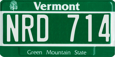 VT license plate NRD714