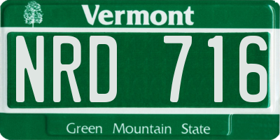 VT license plate NRD716