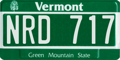 VT license plate NRD717