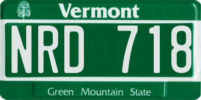 VT license plate NRD718