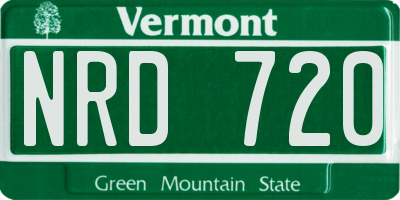 VT license plate NRD720