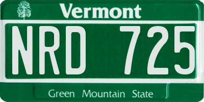 VT license plate NRD725