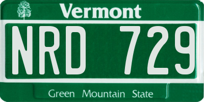 VT license plate NRD729