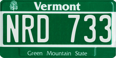 VT license plate NRD733