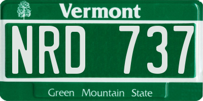 VT license plate NRD737