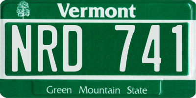 VT license plate NRD741