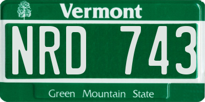 VT license plate NRD743