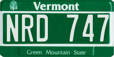 VT license plate NRD747