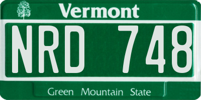 VT license plate NRD748