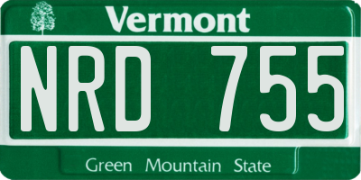 VT license plate NRD755