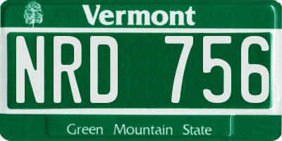 VT license plate NRD756