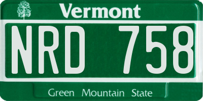 VT license plate NRD758