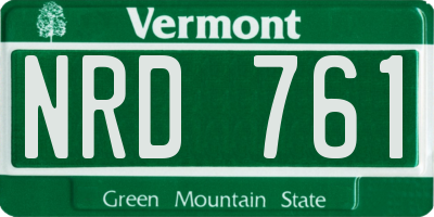 VT license plate NRD761