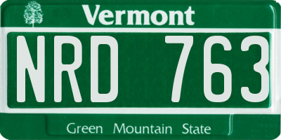VT license plate NRD763