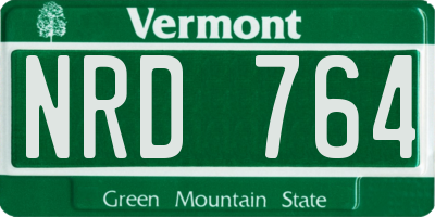VT license plate NRD764