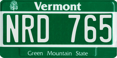 VT license plate NRD765